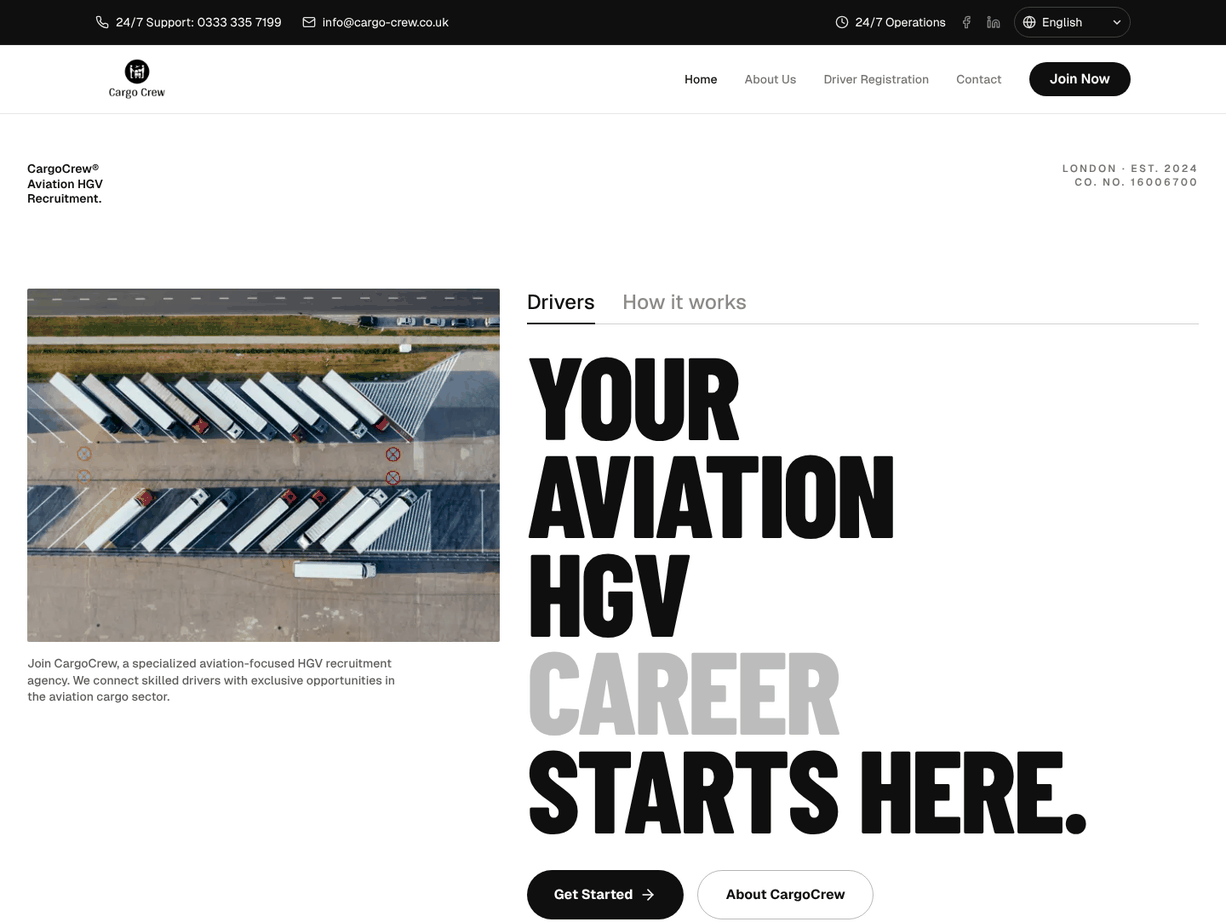 CargoCrew recruitment platform screenshot